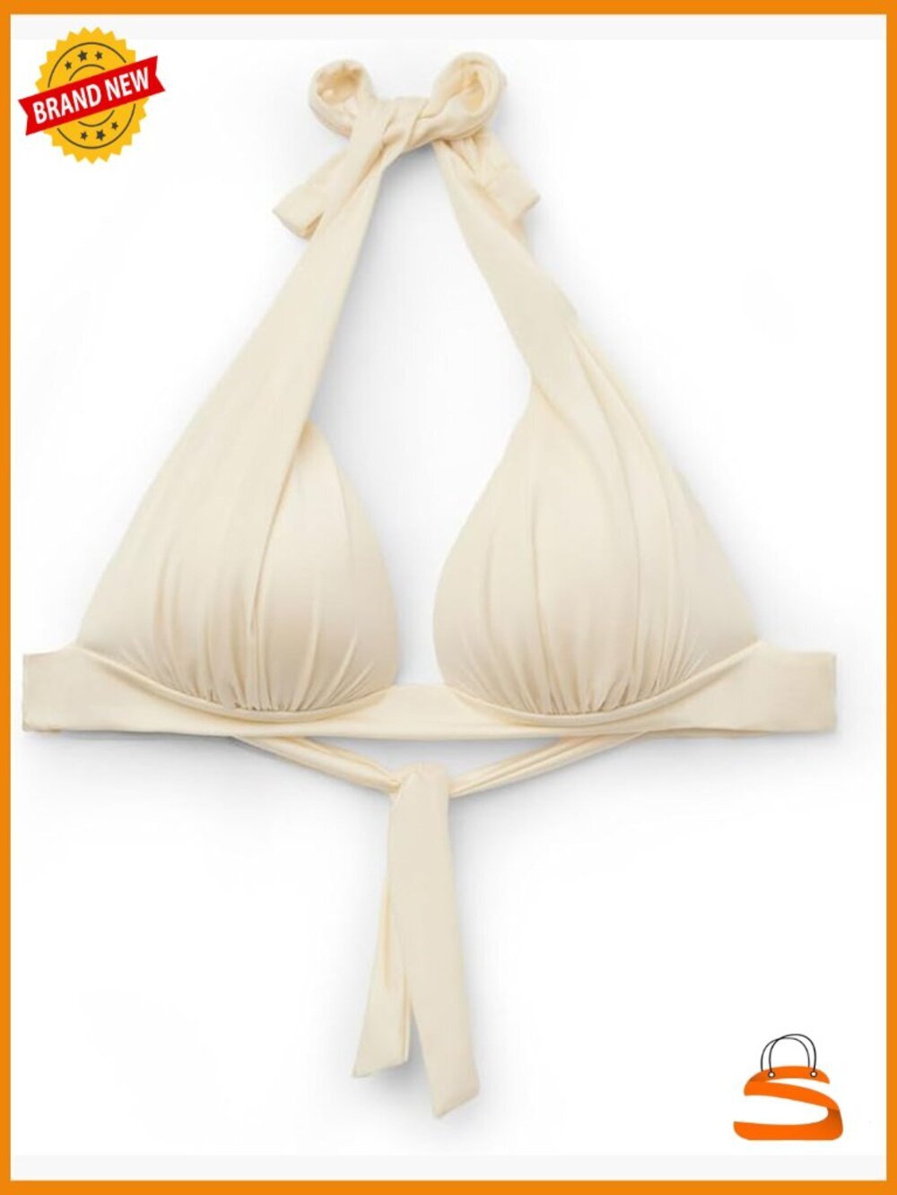 Medium Triangle Bikini Top with Graduated Padding, Satin Fabric